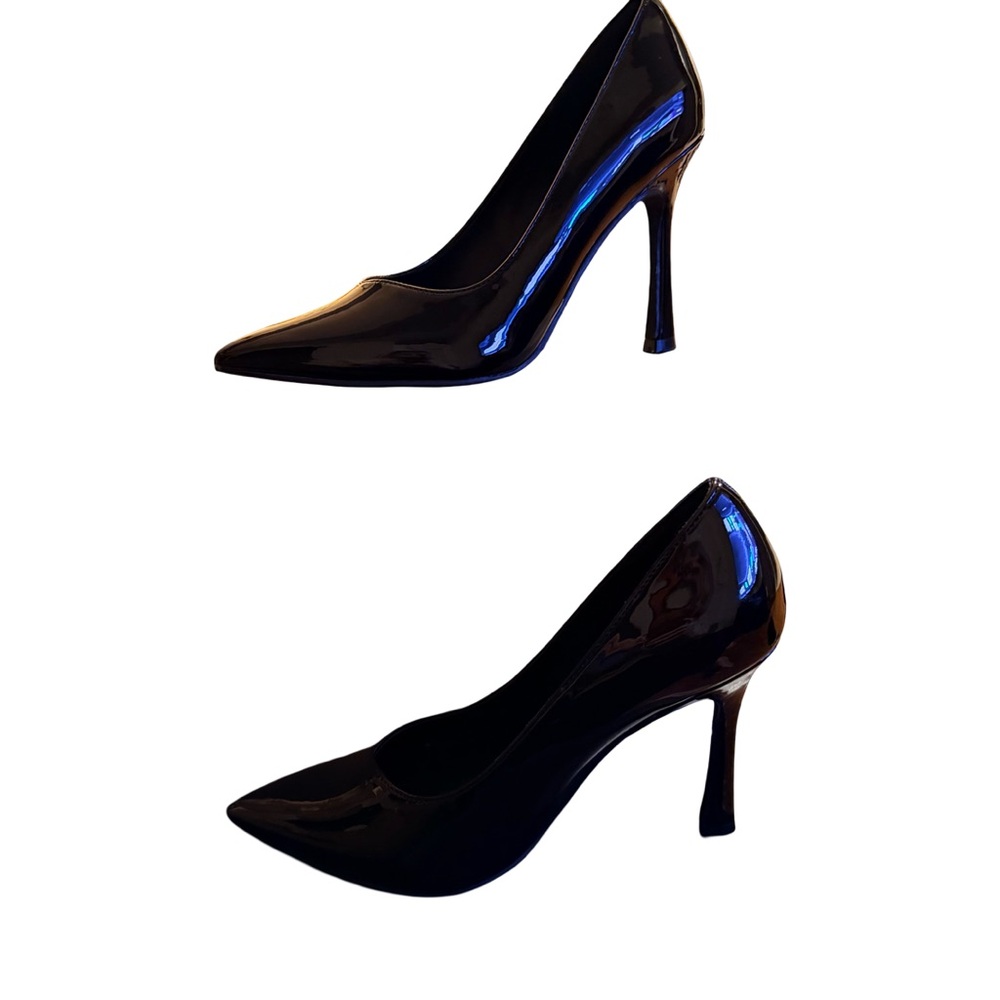 Elisabet Tang Black Patent Leather Stiletto High Heel Pumps-size 7-NWT - Picture 2 of 9